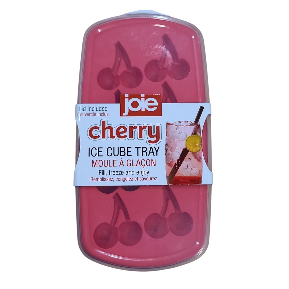 Joie Ice Cube Tray with Lid - Cherry Shaped Ice Cubes New